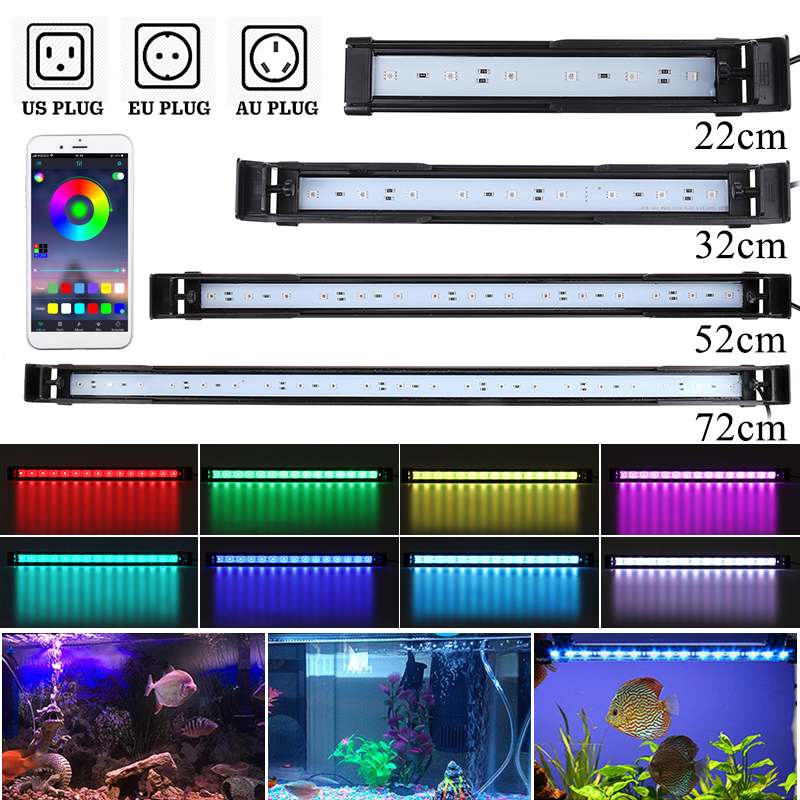 Aquarium Angeln LED Beleuchtung bluetooth APP Regler Aquarium Licht für Aquarium AC110V-240V 22-72cm