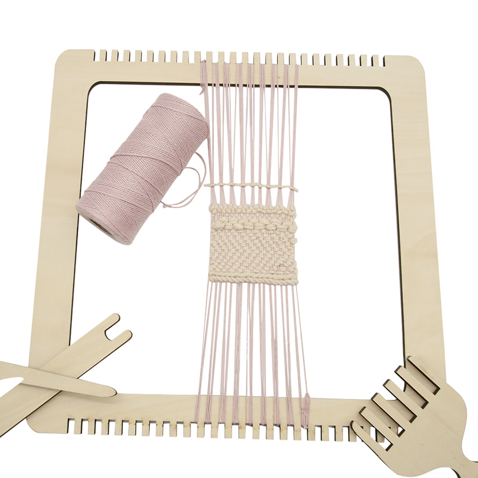 Wooden Tapestry Weaving Loom Kit Hand-Knitted Machine DIY Traditional Craft Yarn Hand Sewing Machine Home Waving Accessories