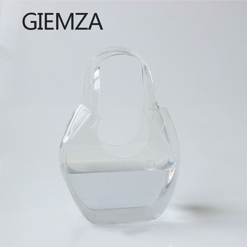 GIEMZA Acryl Tasche Vase Transparente Beutel Warenkorb Schreibtisch Kleine Fische Panzer Blume Töpfe Straße Erschossen Requisiten