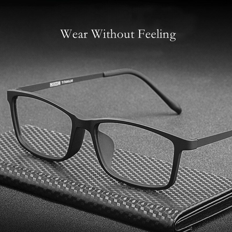 Business Glasses Frame Men TR90 Glasses Frame Female Square Frame Elastic Paint Titanium Temple Prescription Glasses HR3048