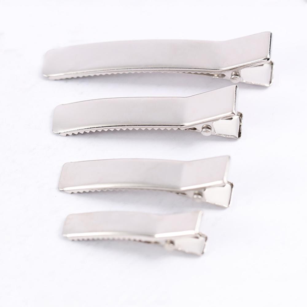 Horquillas para el cabello, horquilla de cocodrilo de doble punta de Metal plano en blanco para mujer niña, accesorios DIY