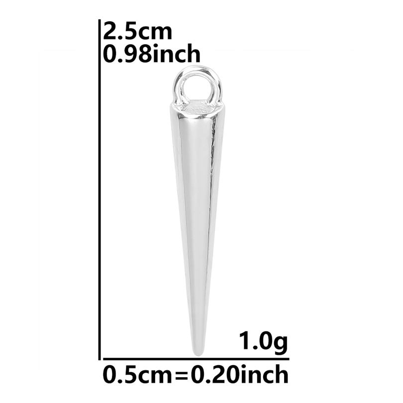 20 piezas de dijes de cono de punta larga Punk gótico para hacer pendientes, suministros de Metal, Color plateado/dorado, accesorios DIY de personalidad a granel: orange