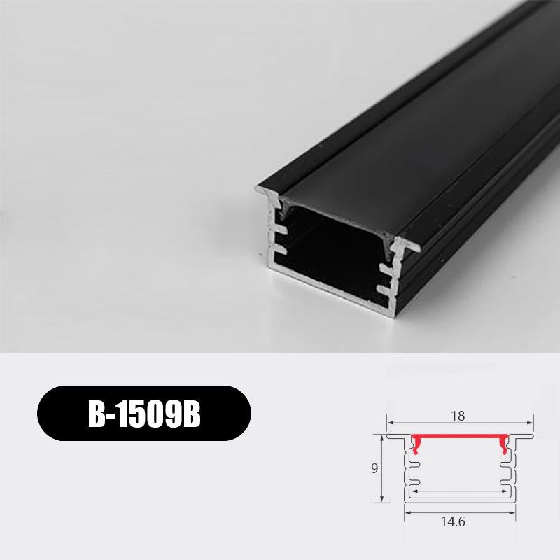 Tira de luces Led de perfil de aluminio negro/plateado, difusor de 2835 5050 canales, iluminación de línea de pared interior, barra de luz magnética para armario de cocina: Blanco / YELLOW