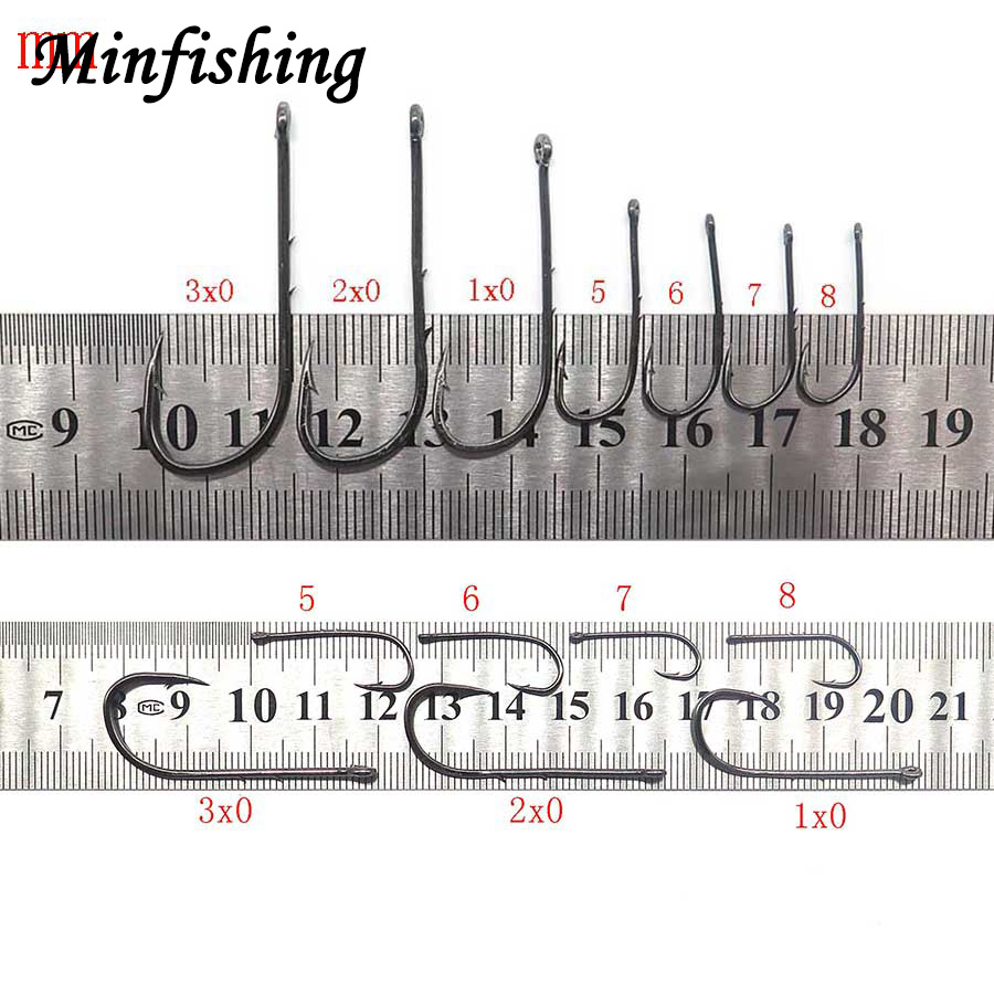 Anzuelo de pesca minfishing de acero con alto contenido de carbono, 100 piezas, con doble púas y cebo.