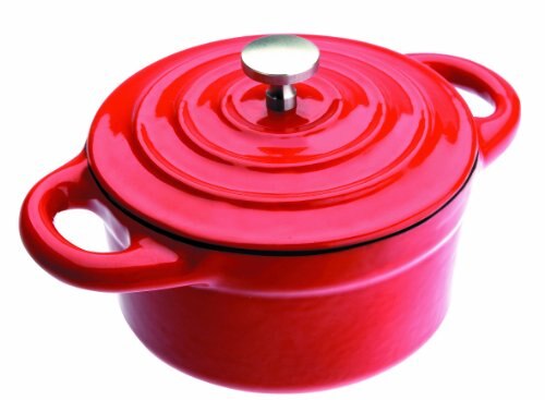 IBILI 725910R - Mini Cocotte Redonda Roja 10X4,50 Cm, olla para coción de hierro fundido