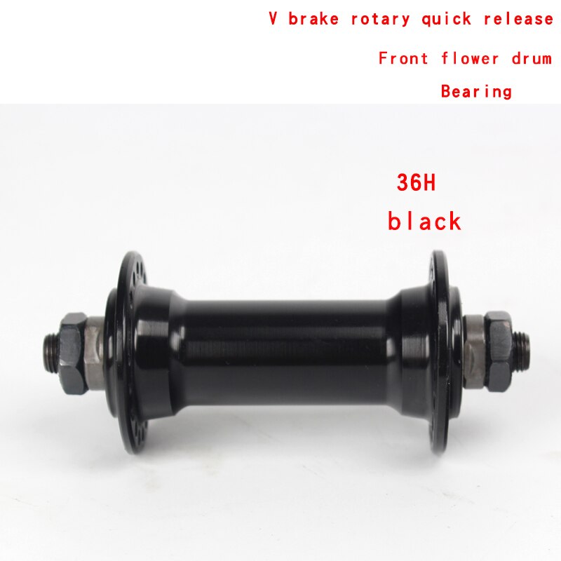 Mountainbike V Brake Rotary Quick Release Hub Aluminium 32 /36 Gat 100/135Mm 6/7/8Speed Lager Wiel Hub: front black 36H