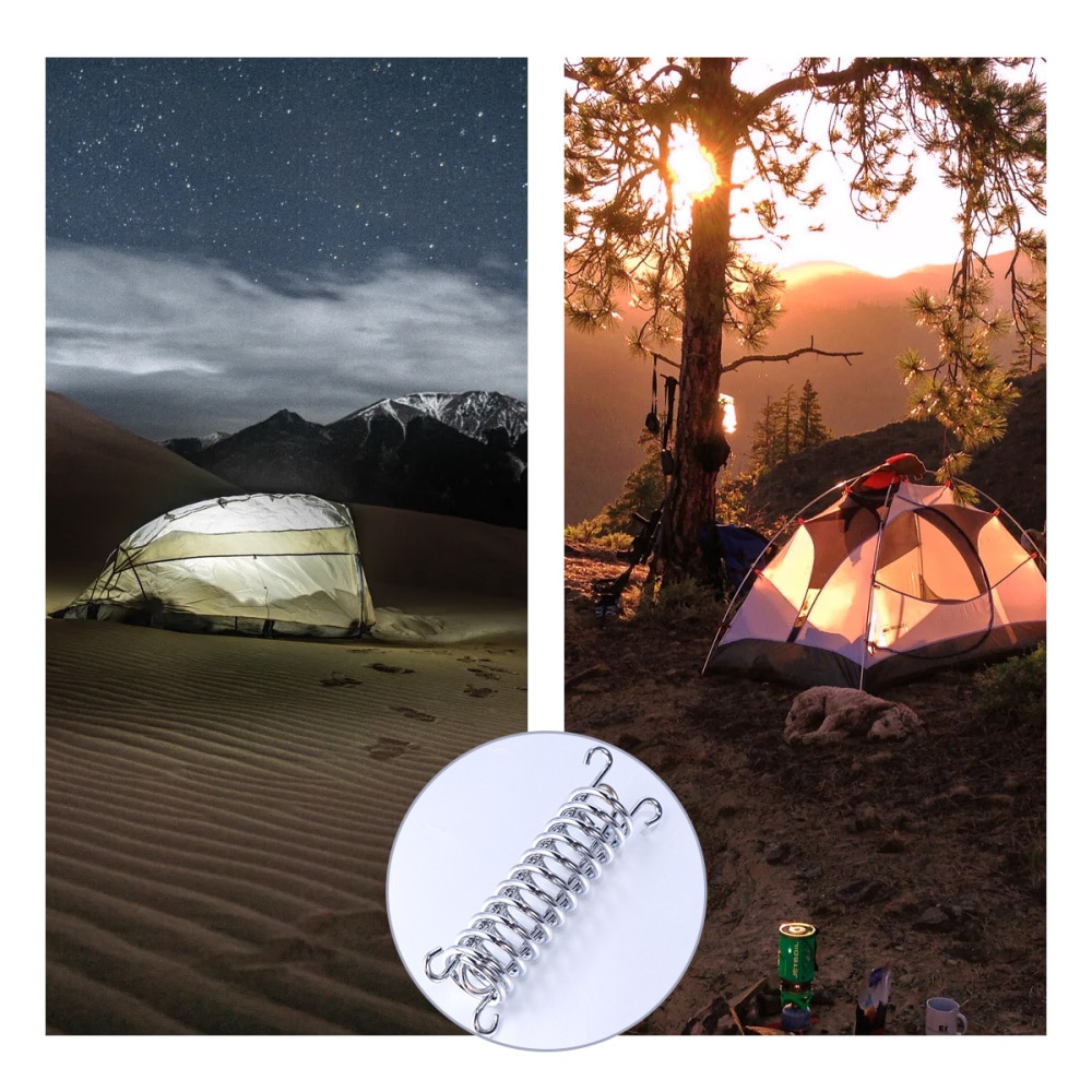 6Pcs Spring Buckle Outdoor Awning Spring Rope Buckle Fixed Buckle Steel Rope Buckle