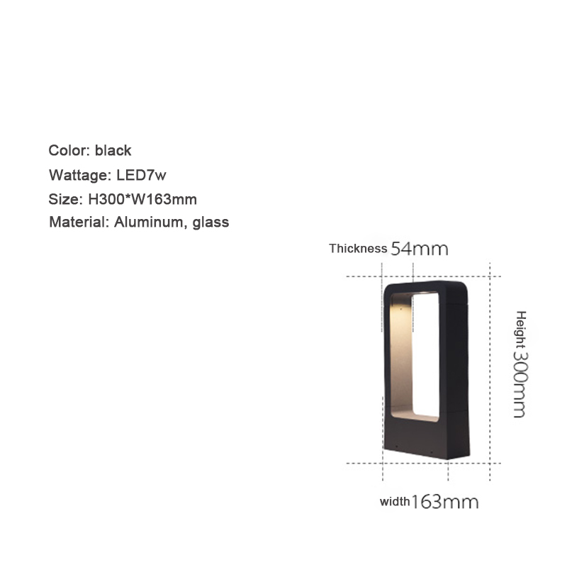 Luces LED para jardín, lámpara para césped IP65, resistente al agua, 7W, luz de pilar de aluminio moderna, patio exterior, villa, paisaje, césped, lámpara de bolardo: Beige / Azul