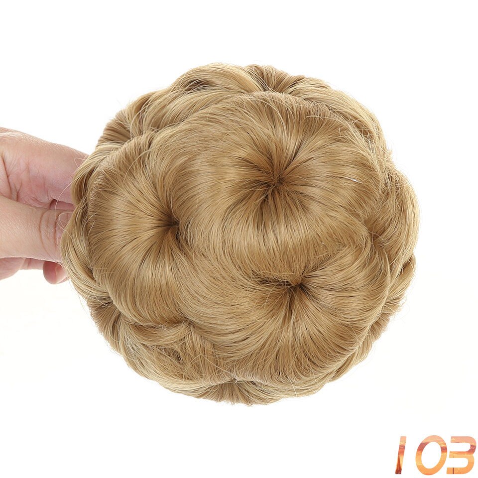 WTB Women Chignon Hair Bun Donut Clip In Hairpiece Extensions Black/Brown/ Synthetic High Temperature Fiber Chignon: 103