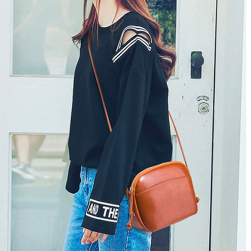 Aminyee kvinners veske polyester myk enkel skulderveske årgang kvinnelig luksuriøs skulderveske med lange stropper, skulder til kvinner