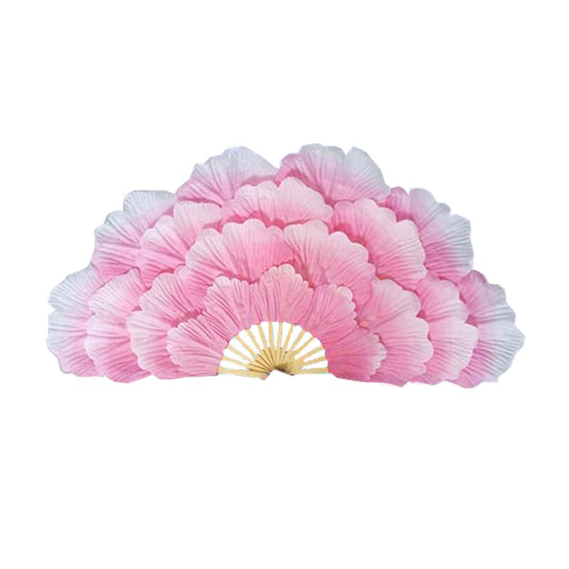 Pivoine fleur ventilateur scène performance ventilateur handfan double face grand fleur pétales ventilateur groupe danse performance accessoire: Pink