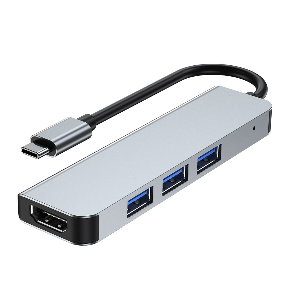4 In 1 Type C Of Usb 3.0 Adapter Hub Uitbreiden Docking Station Voor Macbook Laptop Mobiele Telefoon Ipad Multi-Interface Usb Of Hdmi: Type C 3USB 1HD