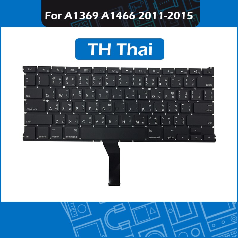 Laptop Replacement Keyboard KR Korean SE Swedish TH Thai Arabic Layout for Macbook Air 13" A1369 A1466 Keyboard Year