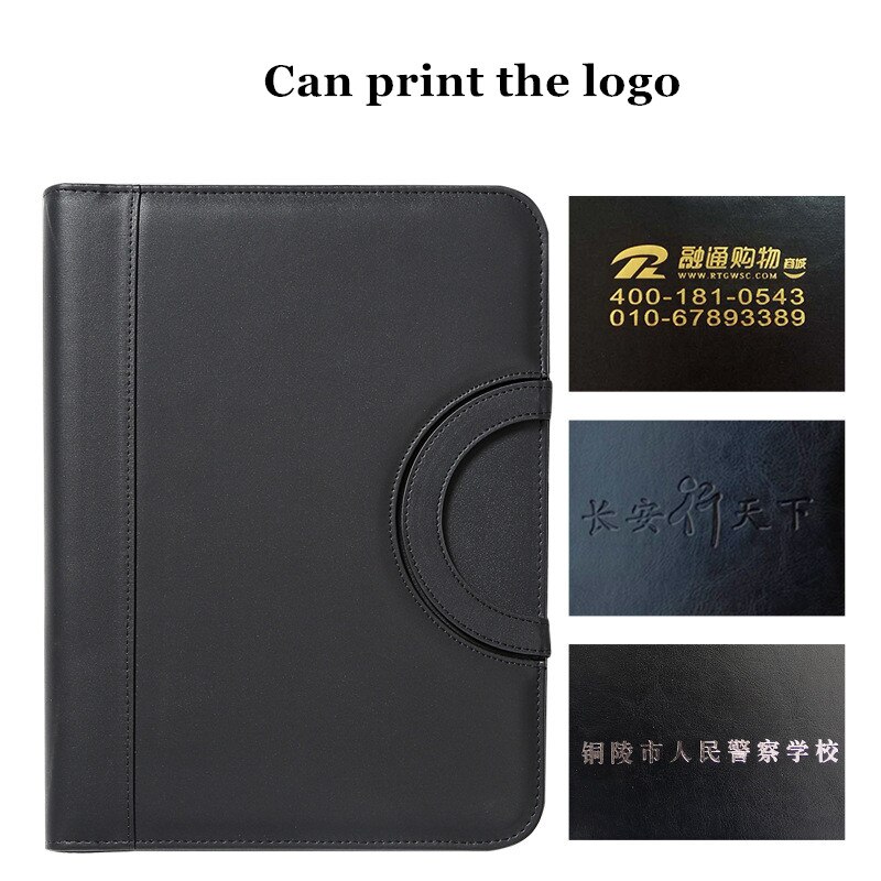 A4 pärm dokument mapp ring skåp fall manager padfolio företag organisatör hållare blixtlås kontor hand portfölj väska