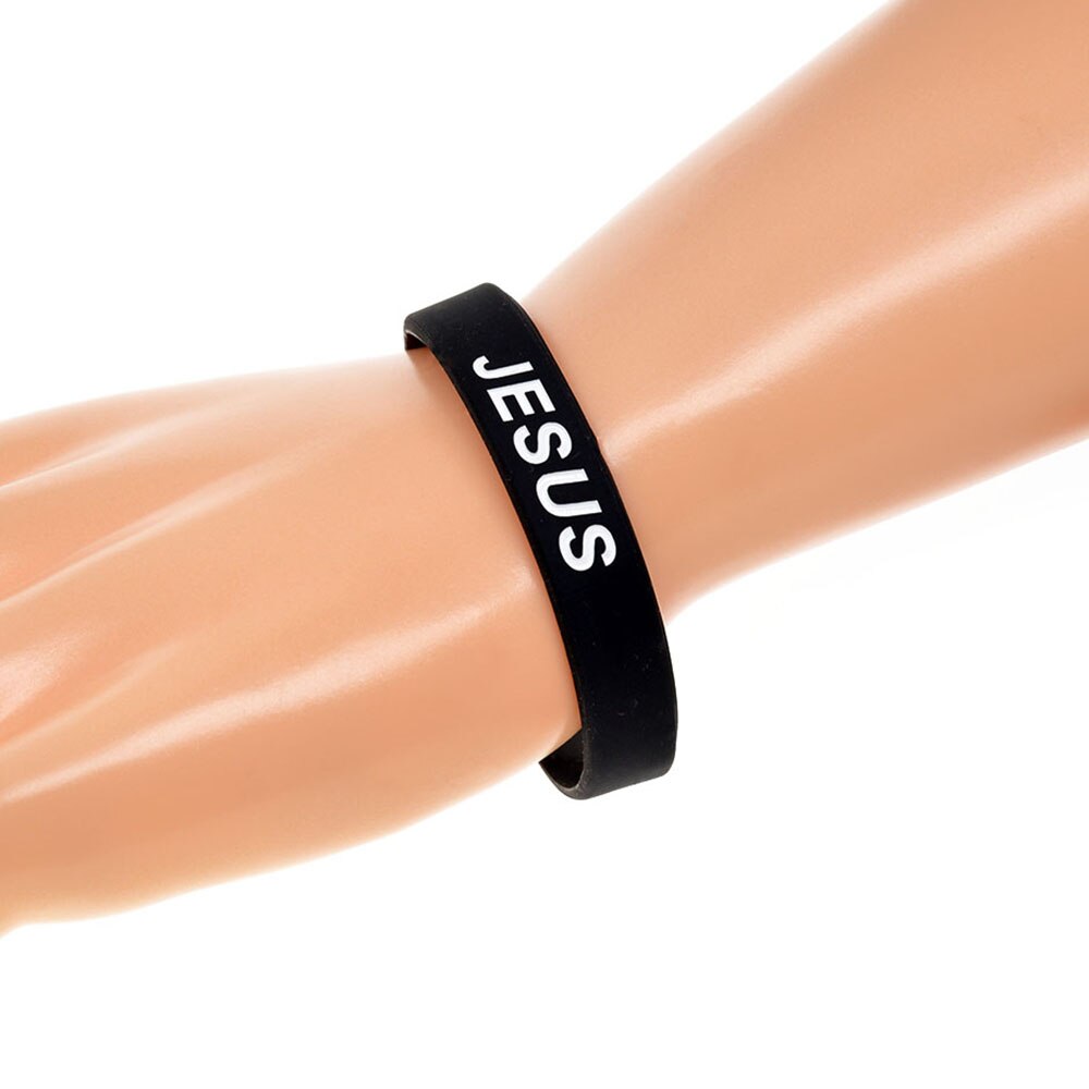 OBH 1PC Religious Faith Jesus Cross Fair and Love Silicone Rubber Bracelet