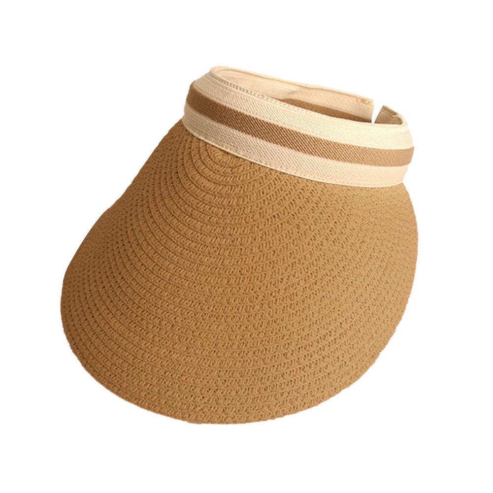 Zomer Lege Top Suncap Draagbare Opvouwbare Magie Strand Hoed Brede Rand Vrouwen Zonnehoed Mode Toevallige Stro Cap Vizieren: Khaki