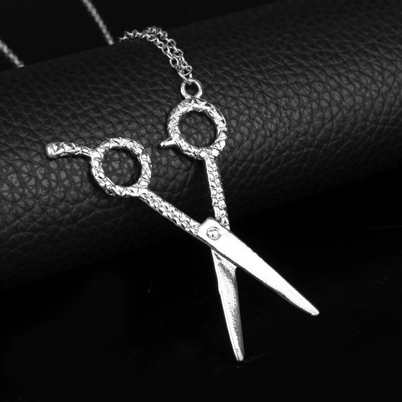 Collier en ciseaux pour hommes et femmes, bijoux pour salon de coiffure, outils pour sèche-cheveux, pendentifs pour coiffeur