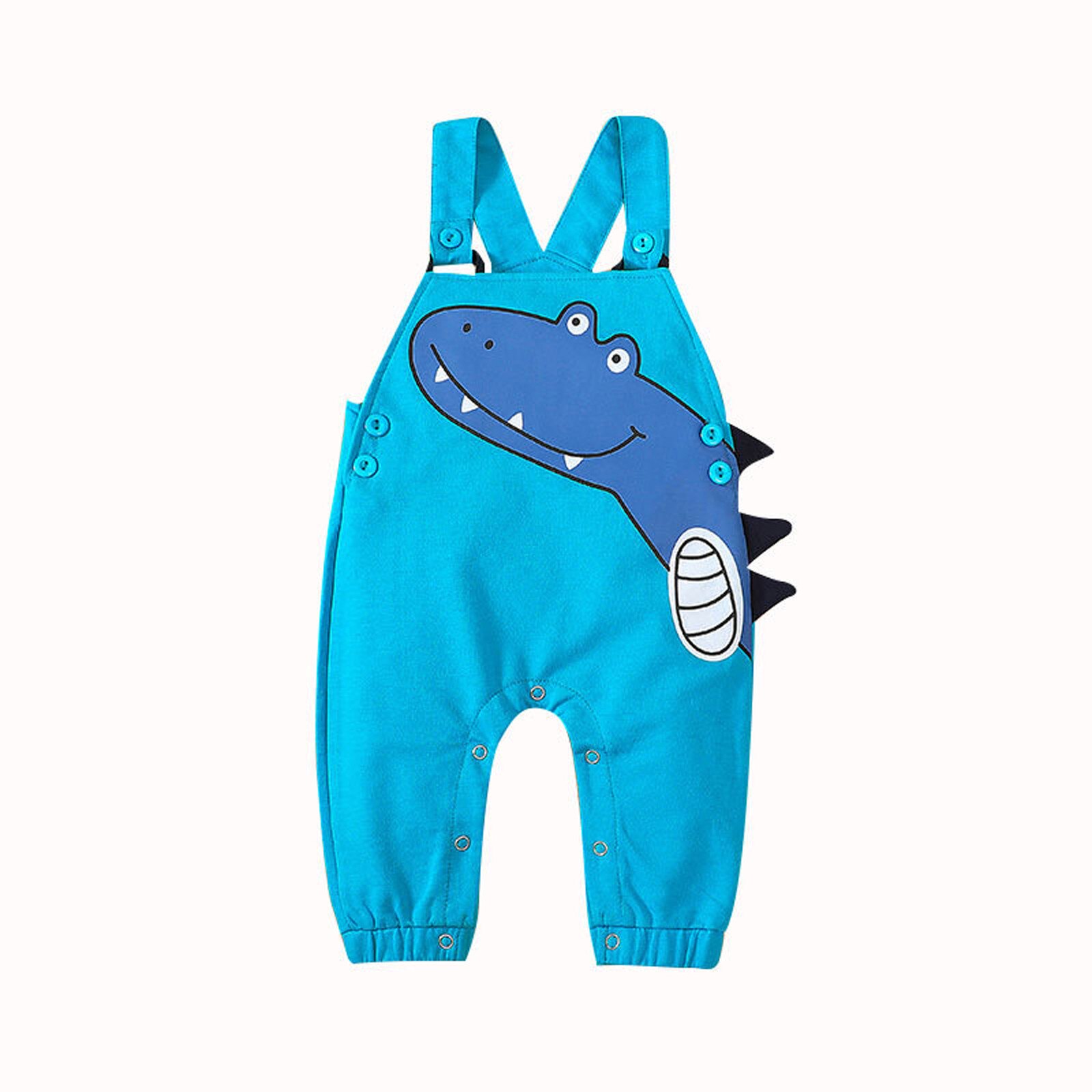 Tuta per bambini con stampa dinosauro Toddler Kids Boys senza maniche Cartoon tuta cinghie pantaloni abbigliamento estate pantaloni per bambini tute per bambini