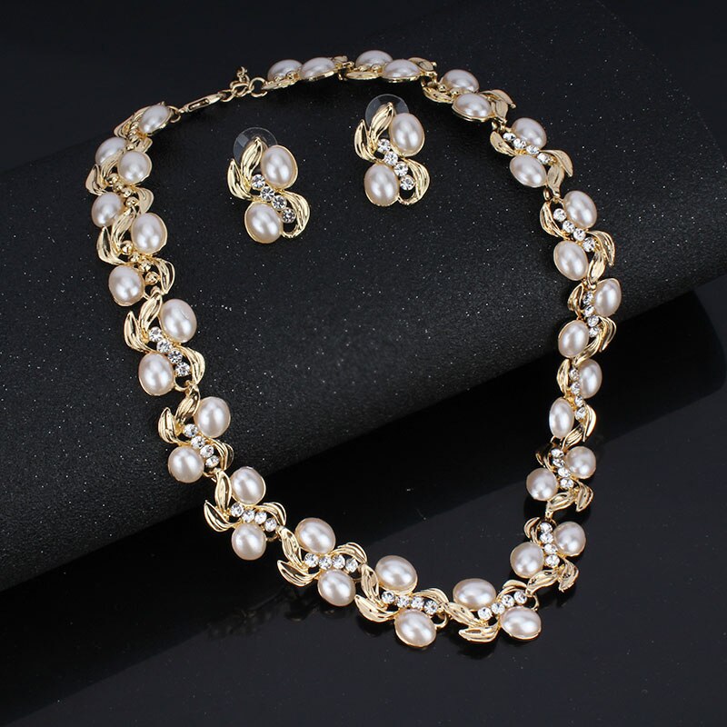 Jiayijiaduo Africano Conjunto De Jóias de Casamento para As Mulheres Nupcial Jóias Da Cor do Ouro Colar Brinco Set dropshipping