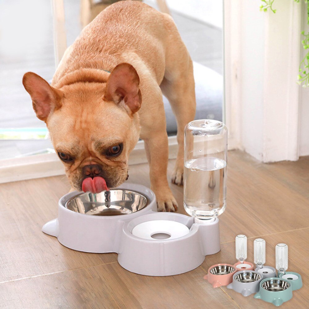 Bubbel husdjur skålar 1.8l mat automatisk matare fontän vatten dricka för kattungar matning plasitc behållare husdjur katt hund tillbehör