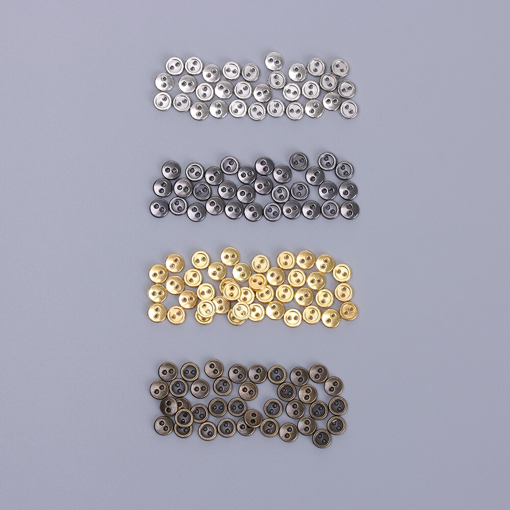 50pcs 3mm 4mm 5mm 6mm 7mm 8mm Mini buttons metal mixed color round bread buttons doll buttons for diy sewing blyth doll clothing