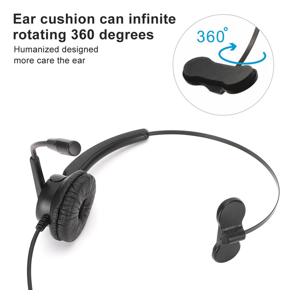 H500-VA Wired Call Center Headset with Microphone Telephone Operator Headset Adjustable Service Earphone Communication Headphone