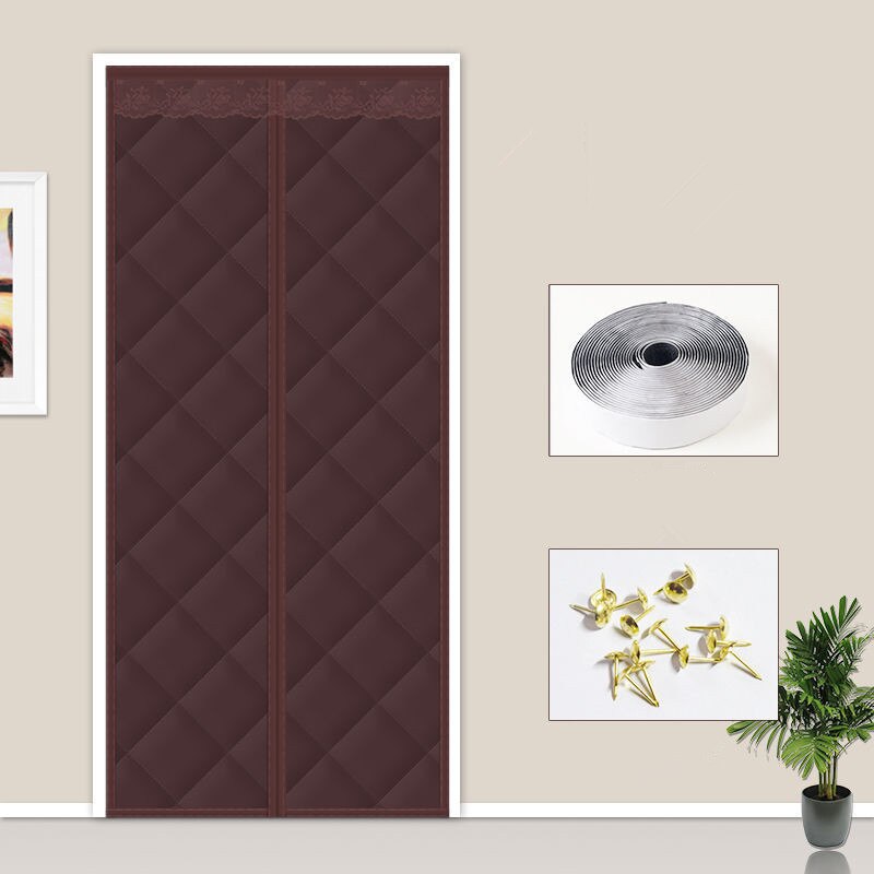 Winter Magneet Auto Sluiten Deur Gordijn Schermen Anti Mosquito Magnetische Winddicht Warme Deur Scherm: coffee / 80x200cm