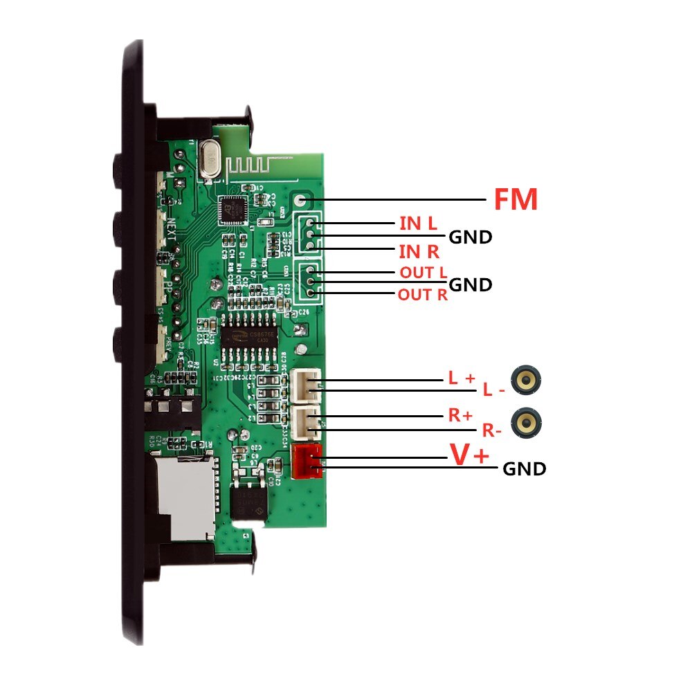 2*25W amplifier bluetooth module 12V 50W amplifier Car FM Radio Module Support TF USB AUX bluetooth speaker module