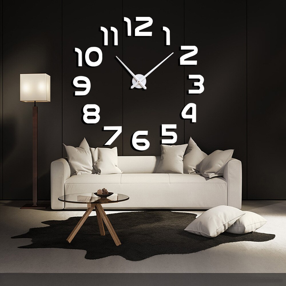 3D Wall Clock Stickers Modern Big Quartz Watch Clock Living Room Large Clocks Home Decoration Life Circular DIY