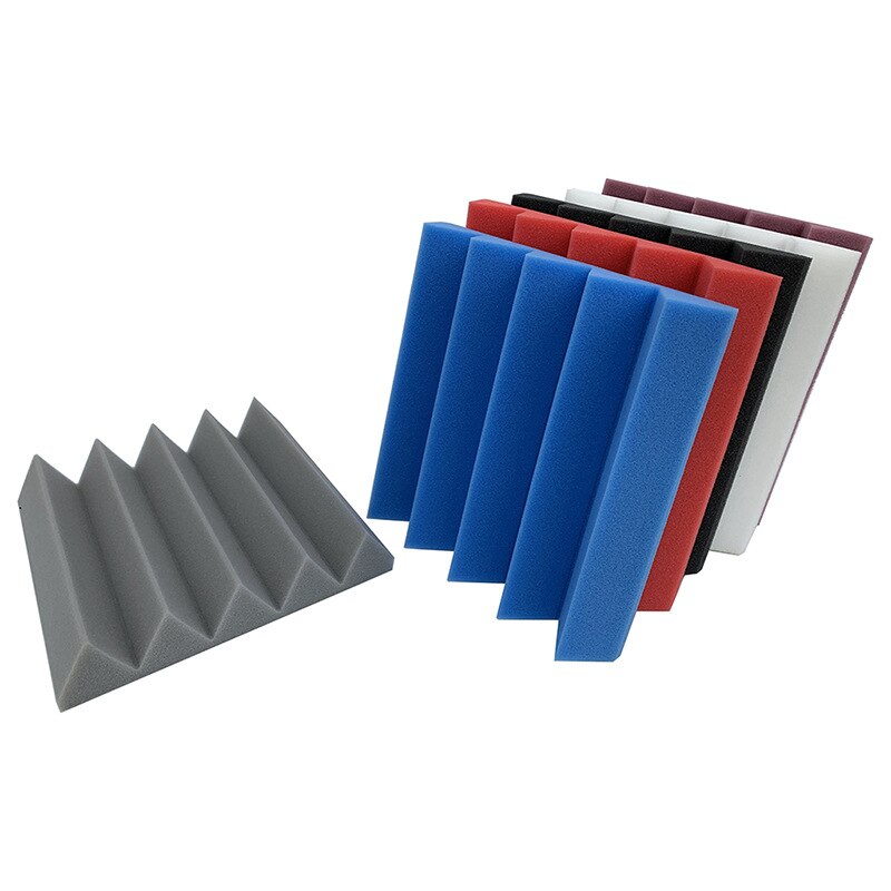10 Pcs Wedges Sound Absorbing Studio Foam Tile Panel 25x25x5cm for Music Room