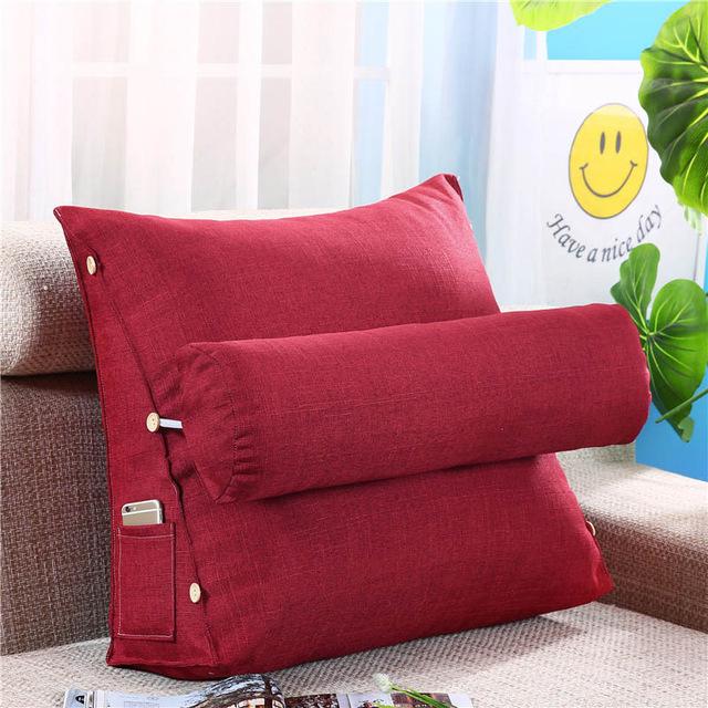 Cojín Lumbar para sofá, almohada de respaldo para cama, silla de oficina, soporte de cintura, tumbona, TV, lectura, decoración del hogar: wine red B