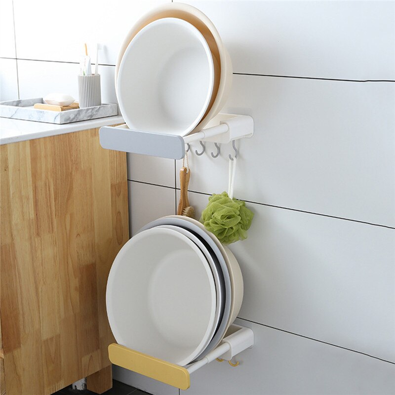Multifunctional Clothes Hanger Storage Rack Organization Concealed Bathroom And Kitchen Supplies Telescopic Washbasin Rack