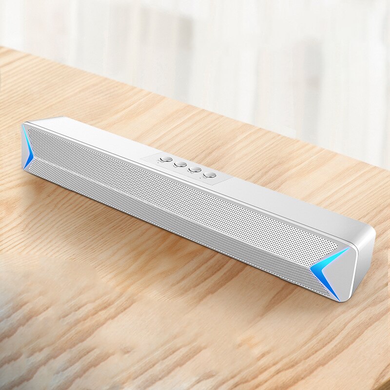 S13 tv lyd bar aux usb kablet og trådløs bluetooth hjemmekino fm radio omgi soundbar til pc tv høyttaler til datamaskin: Hvit