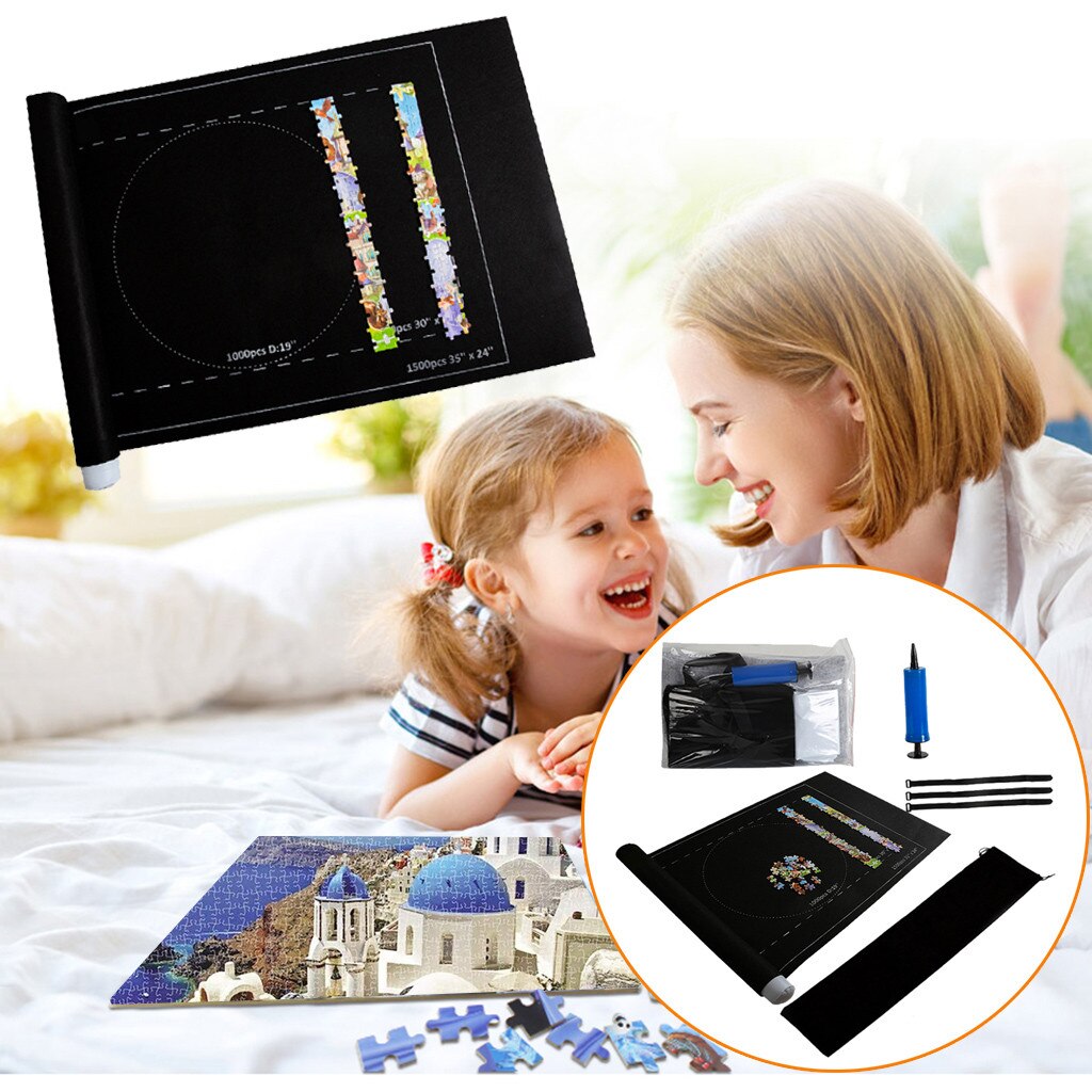 1Pc Jigsaw Puzzle Storage Mat Roll Up Puzzle Roll Felt For Up To 1500pcs Puzzle Travel Storage Bag Accessories