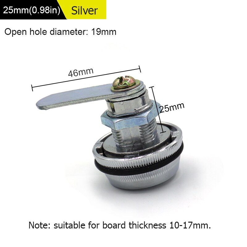 WHDT 3 digit security combination mailbox password coded lock zinc alloy cam lock locker for cabinet drawer storage unit: 25mm silver