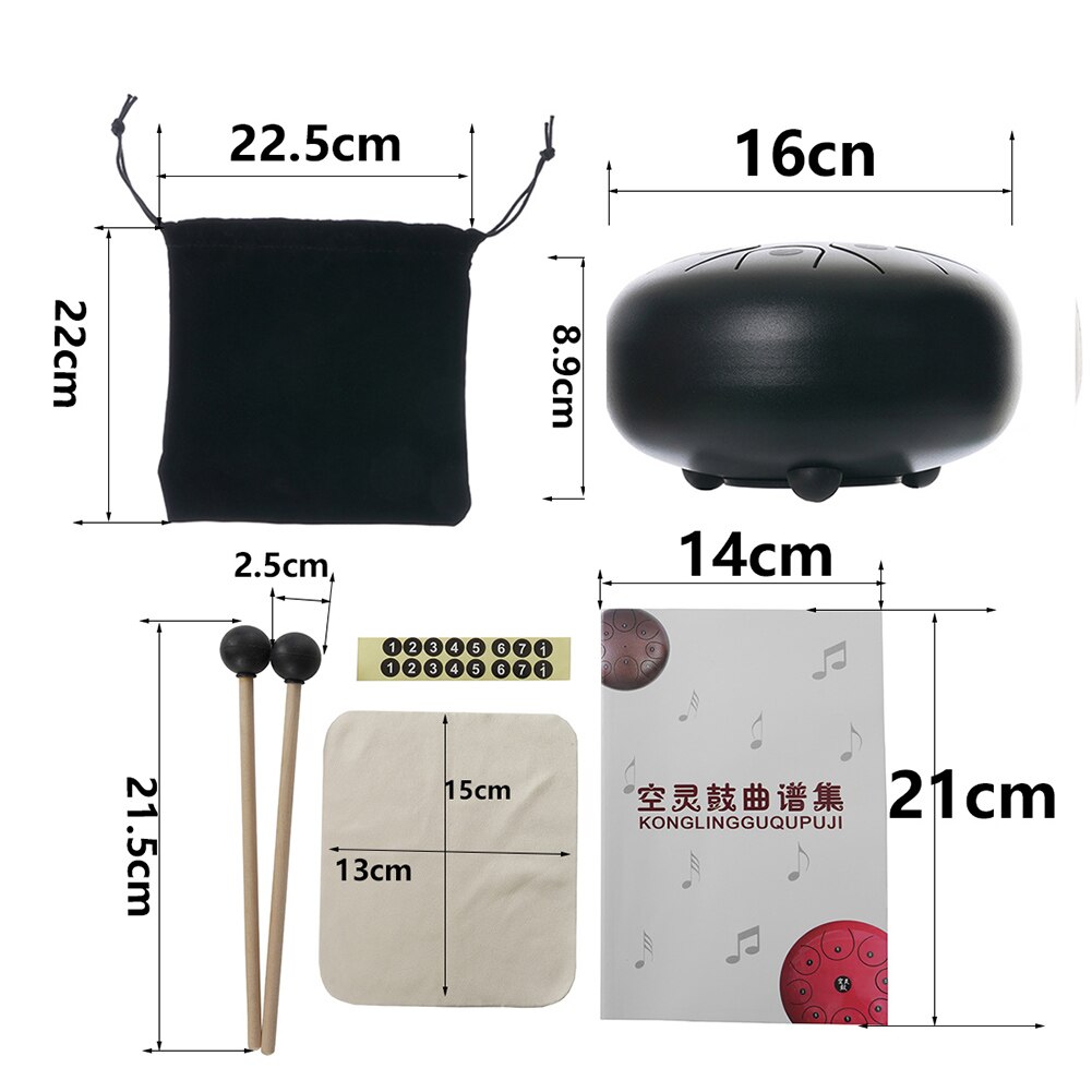 Mini Percussion Instrument 6 Inch Mini Drum 8 Tone Steel Tongue Drum Percussi... – Vicedeal