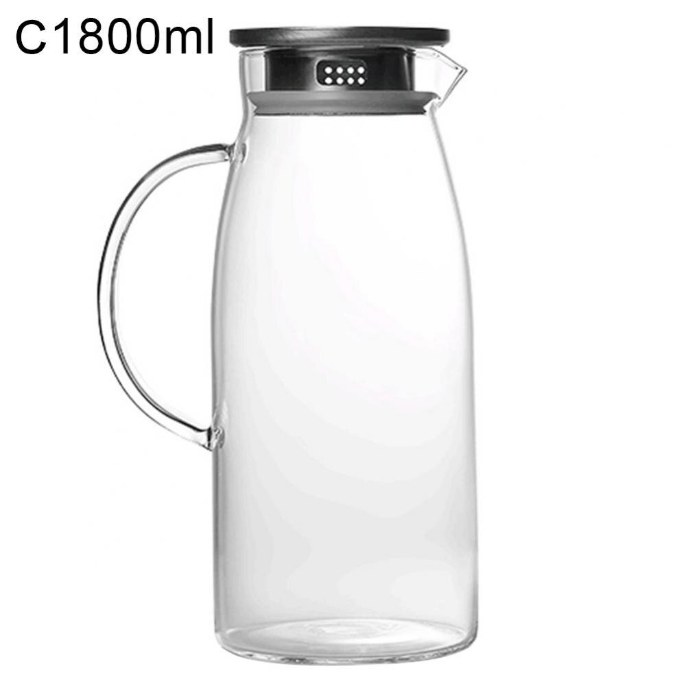 1300/1500/2000ml Glass Pitcher /Cold Water Jug Kettle Juice Container Bottle: C