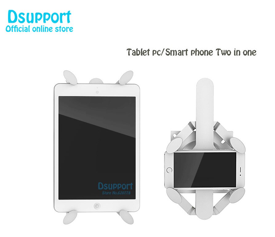2 in 1 Tablet Wall Mount Stand Aluminium Schermhouder Universele 8-12 inch Tablets Beugel en smartphone meer dan 3,5''