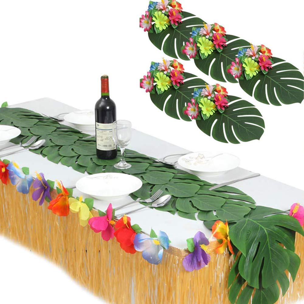 12 Pcs Kunstmatige Palm Bladeren Tropische Plant Faux Bladeren Safari Bladeren Voor Thuis, Keuken, Feest, Bruiloft, tafel Decoratie