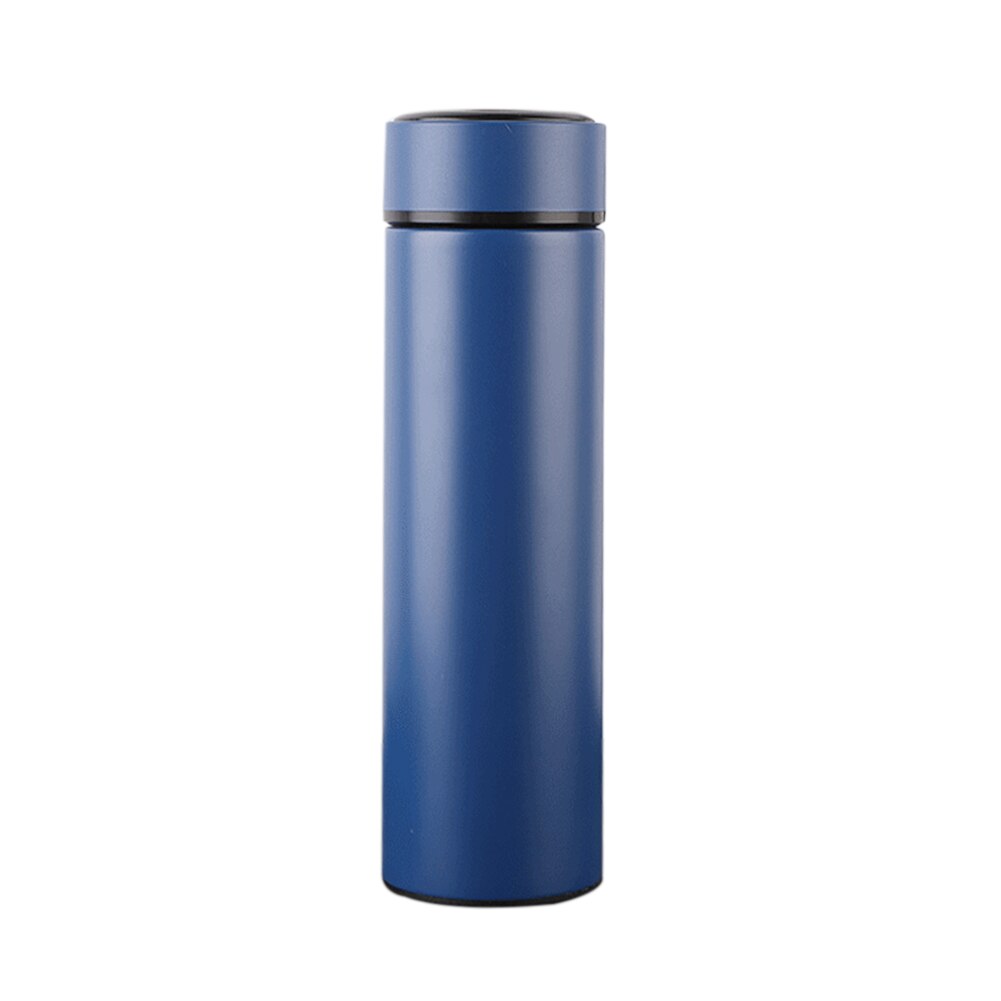 Termo de acero inoxidable de 500ml, botella térmica portátil, jarra de café con aislamiento al vacío, botella de agua para viajes al aire libre, taza para escalada: Azul