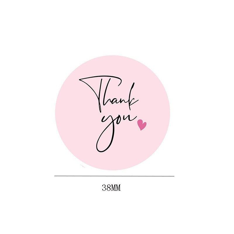 120pcs Pink label paper Thank You Sticker Seal Labels Christmas Decoration Sticker for Package Stationery Sticker