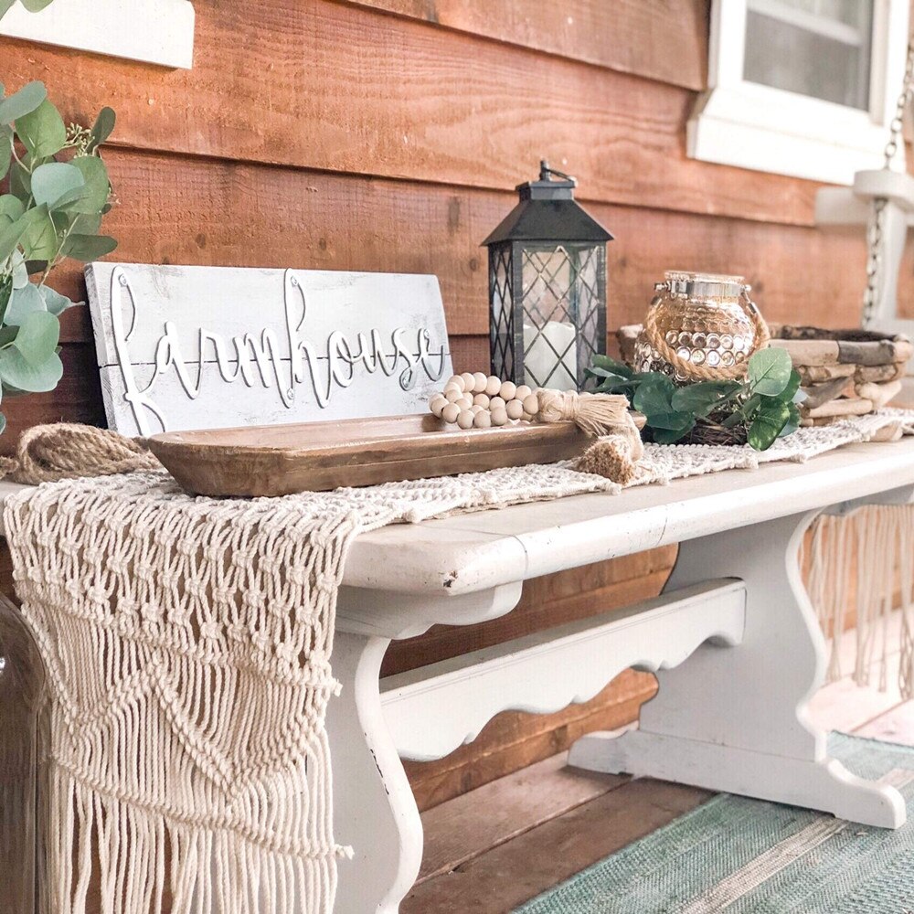 Yicorgard Farmhouse Table Runner Rustic Style 33 X 305 Cm, Braided Striped Linen Table Runner 120 Inches Long With Tassels For Dining Room Kitchen Reading Dresser Décor,Cream
