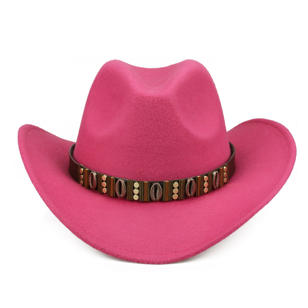 Yy metal bælte cowboy kasketter mænd efterår rytter hat kvinder vinter western cowgirl hatte sombrero cowboy disfraz  fd19054: Rose cowgirl hat