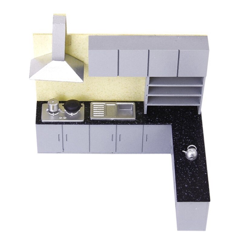 Simulation Kitchen Cabinet Set Model Kit Furniture 1:25