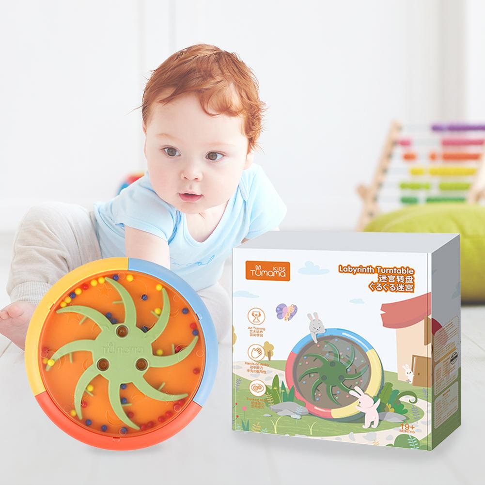 3D Stereo Rotary Maze Round Plate Turntable Intelligence Development Puzzle Toy Breakthrough Ball Beads Baby Toy