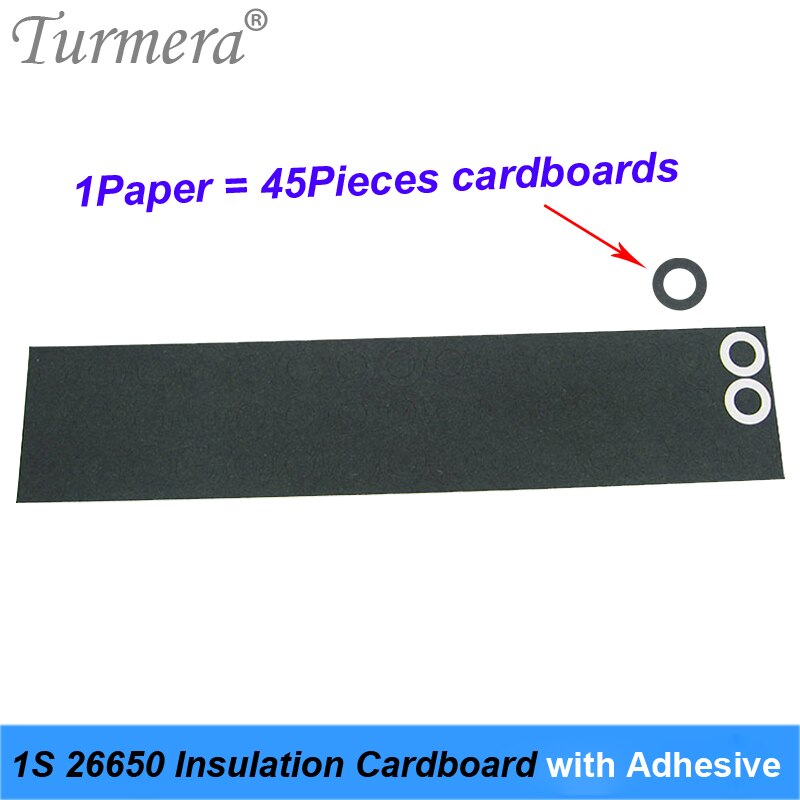 45Pieces 1S 26650 Battery Insulation cardboard with Adhesive for 26650 Battery Pack Cell Insulating Glue Patch Positive