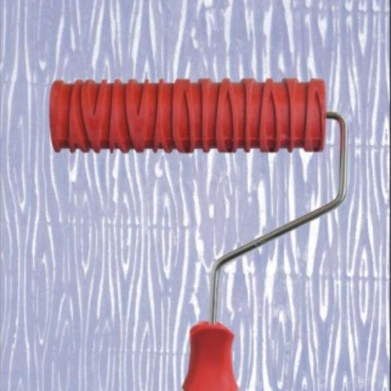 Rodillo de goma para pintura con patrón de grano de 7 pulgadas para decoración de pared de tienda y hogar, herramientas de pintura Wanddecoratie Verf Gereedschap