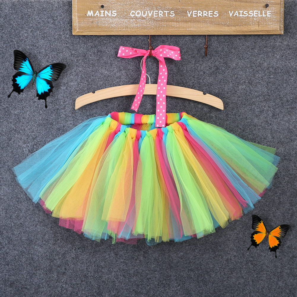 2T kids girl coloful glitter dance tutu skirt sequin with 3 layers tulle tutu toddler girl chiffon pettiskrit ball gown skirt: type 7 / 2T