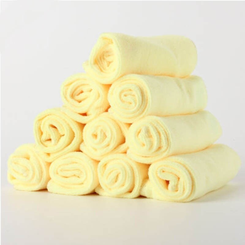 Paño de microfibra para lavado de cocina, paño de pulido en seco para coche y hogar, toalla de limpieza, 10 unids/set por juego
