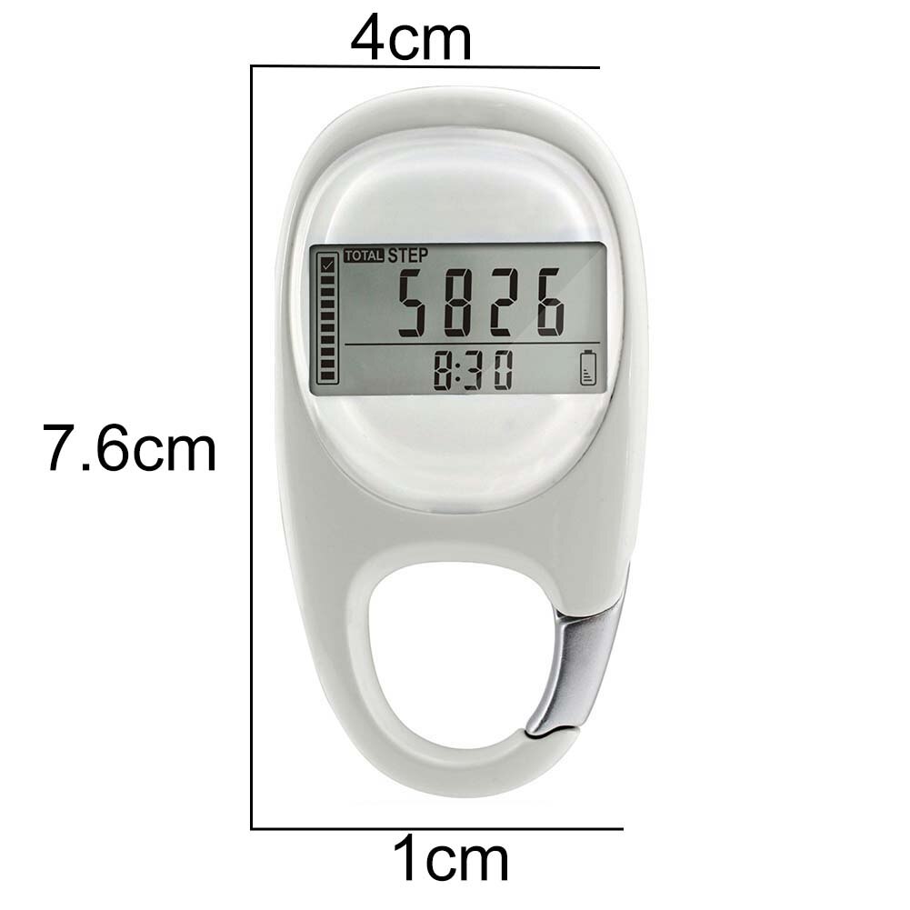 Portable Carabiner Walking Distance Fitness Calorie Step Counting Pedometer